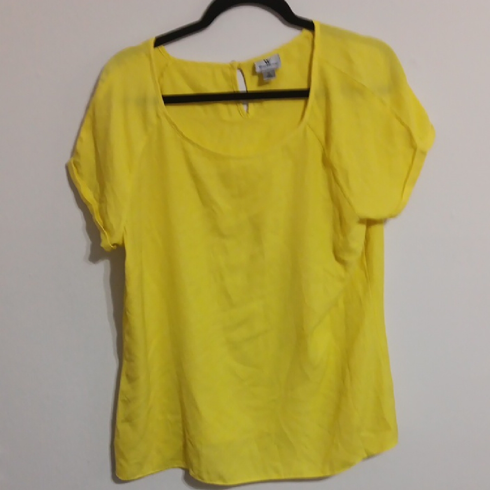 Worthington Yellow Short Sleeve Blouse